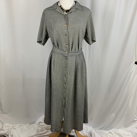 Vintage 2 Piece Short Sleeve Blouse & Midi Skirt Set - Picture 1 of 12